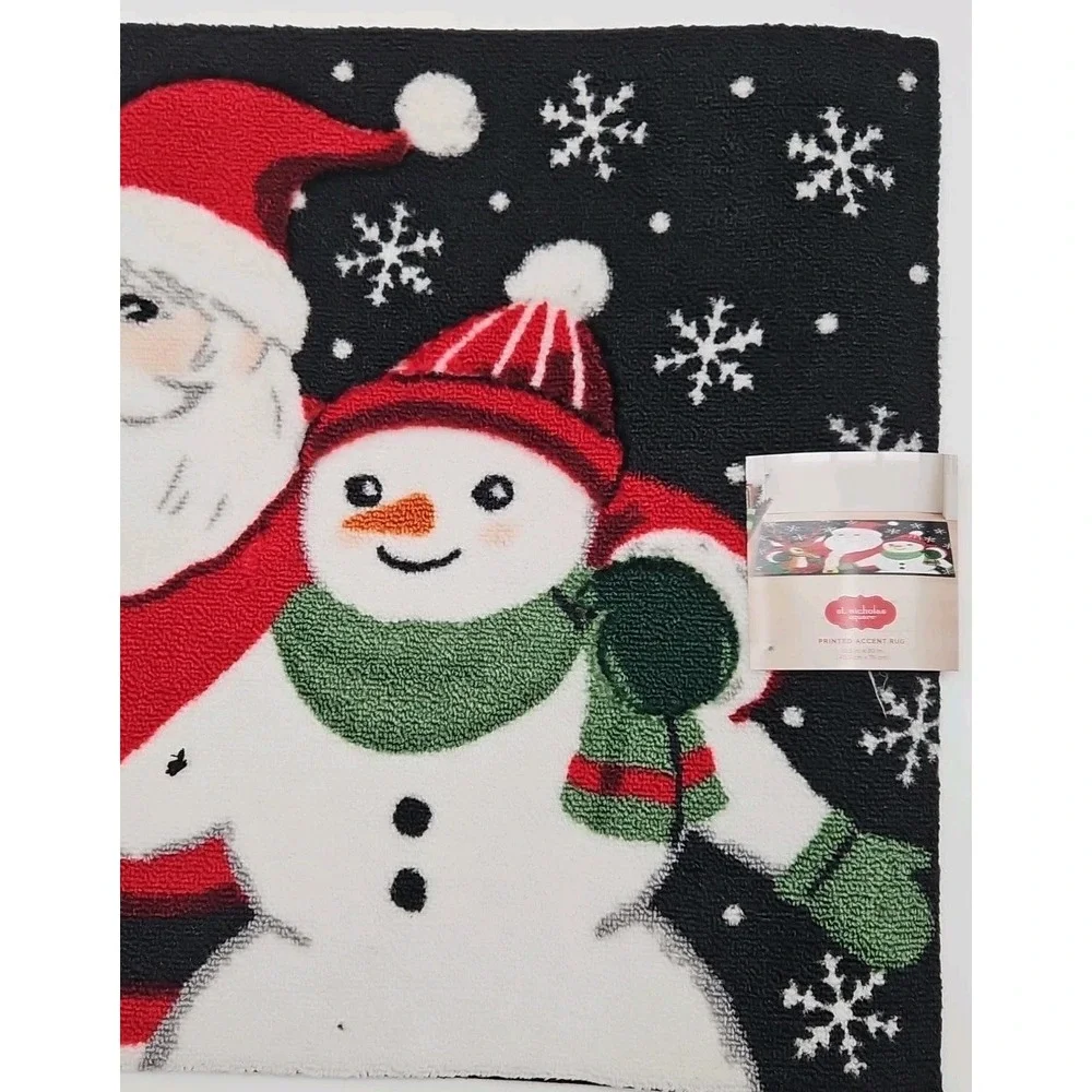 St Nicholas Square Santa Friends Christmas Accent Rug 19.5